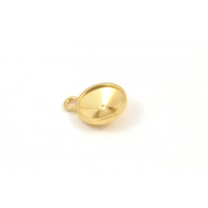 12mm rivoli setting gold pendant 